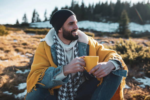 Person walking after enjoying a cup of coffee