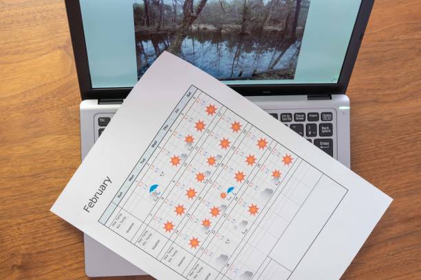 Calendar and notebook tracking daily movement tasks